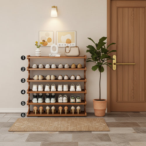 5/6 Tier Bamboo Shoe Rack Organizer